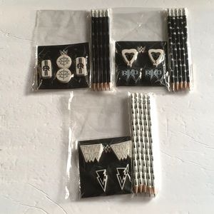 Lot of 3 WWE Pencil And Eraser Sets.